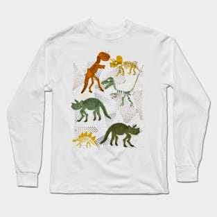 Dinosaur skeletons archeological Long Sleeve T-Shirt